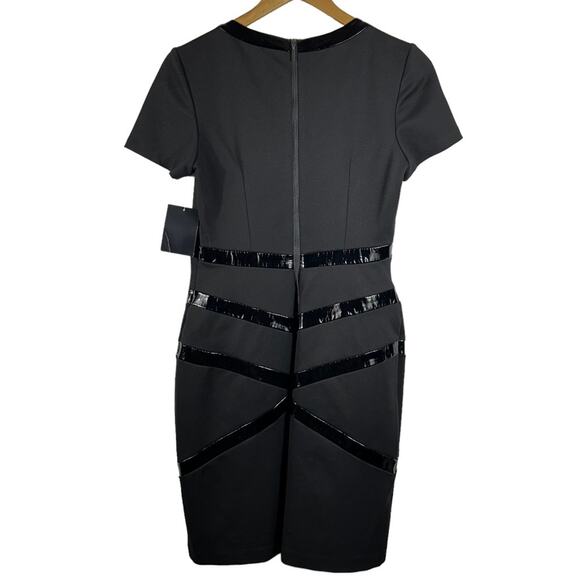 NEW Boston Proper Black Fitted Bodycon Short Sleeve Dress Size 6 - Picture 2 of 11